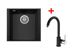 Sinks CUBE 340U Nanoblack + MIX 35 Nanoblack 